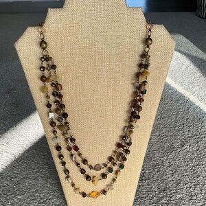 Bohemian “ Amber “ Magnetic Adjustable Beaded Necklace R1A